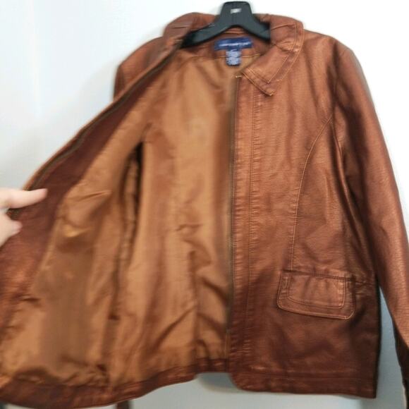 Susan Graver copper vegan leather jacket M - Picture 6 of 10